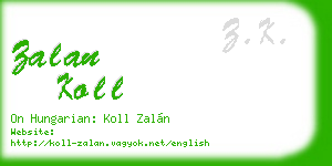zalan koll business card